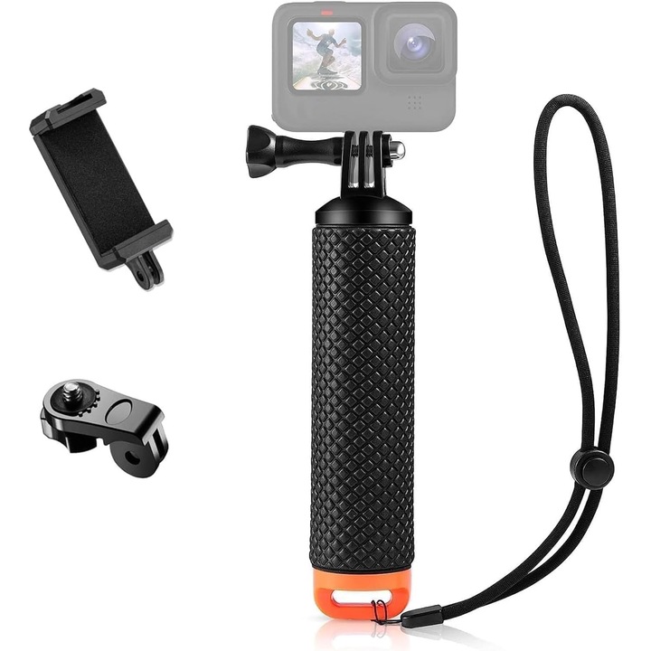 Универсална 2в1 плаваща стойка, черна, 15x25см