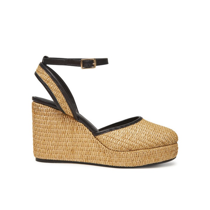 Castaner női espadrillák, 025684-100, szintetikus, 37 EU, bézs/fekete