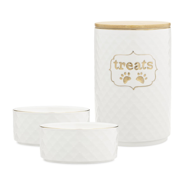 Set 2 Castroane din ceramica cu borcan de depozitare Navaris, 13 cm, capac etans, 57145.02