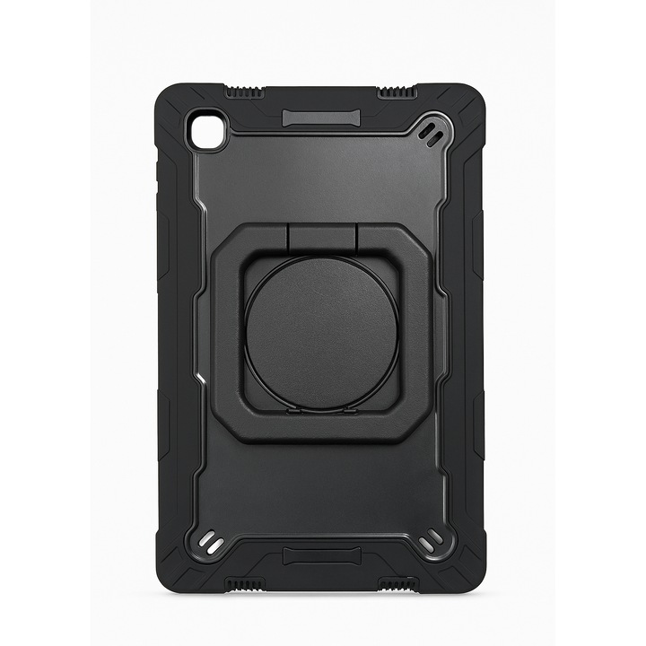 Husa pentru Samsung Galaxy Tab A7 10.4” (T500/T505/T507), rotativa 360°, protectie robusta, curea de mana, neagra