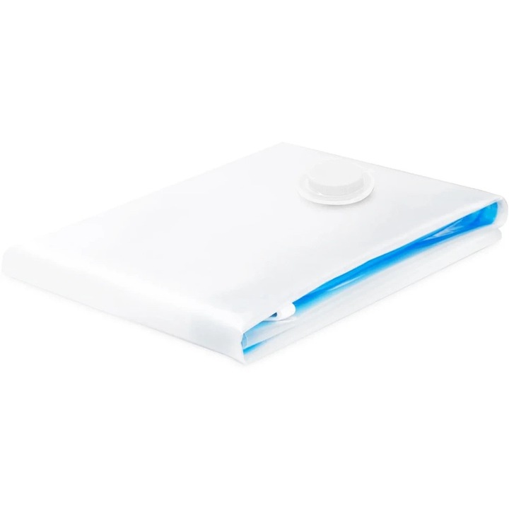 Sac vidat pentru haine, 80x60cm, alb, set 1 sac