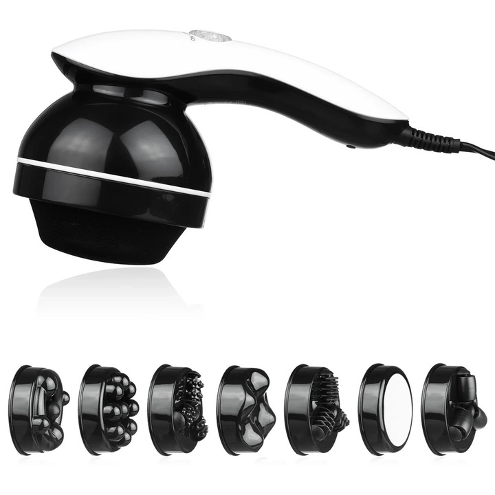 Pistol de masaj BM-667, multifunctional, albastru, set diverse vârfuri