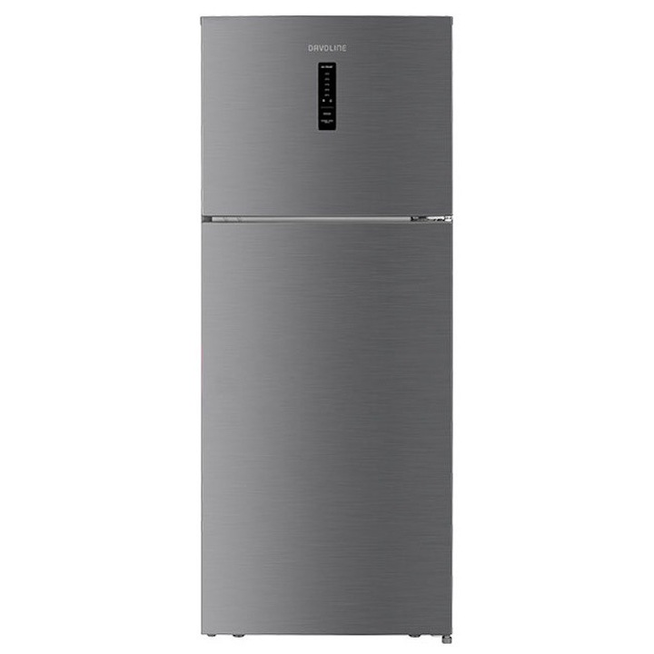 Frigider cu doua usi Davoline FSRX 415 E NF IX, Total No Frost, Inverter, H 178 cm, L 70 cm, Aficaj LED, 415 l, Clasa E, Inox