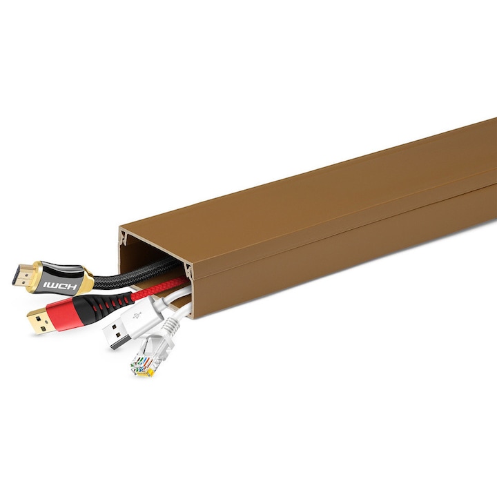 Banda de mascare pentru cabluri RTV, 3M, 1 metru, 40x20 mm, maro, organizare cabluri, aspect estetic, prelungire, scurtare, Set 1 bucata, Material adeziv