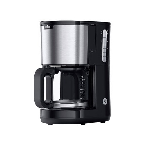Cafetiera Braun KF 1500 BK PurShine, 1000 W, OptiBrew, Oprire automata, 10 cesti, Anti-picurare Negru/Inox