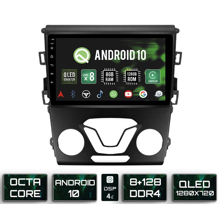 Navigatie Autodrop Ford Mondeo (2013-2019), Android 12, Z-Octacore, 8GB RAM, 256GB ROM, 9 Inch - AD-BGZ9008, AD-BGRKIT116
