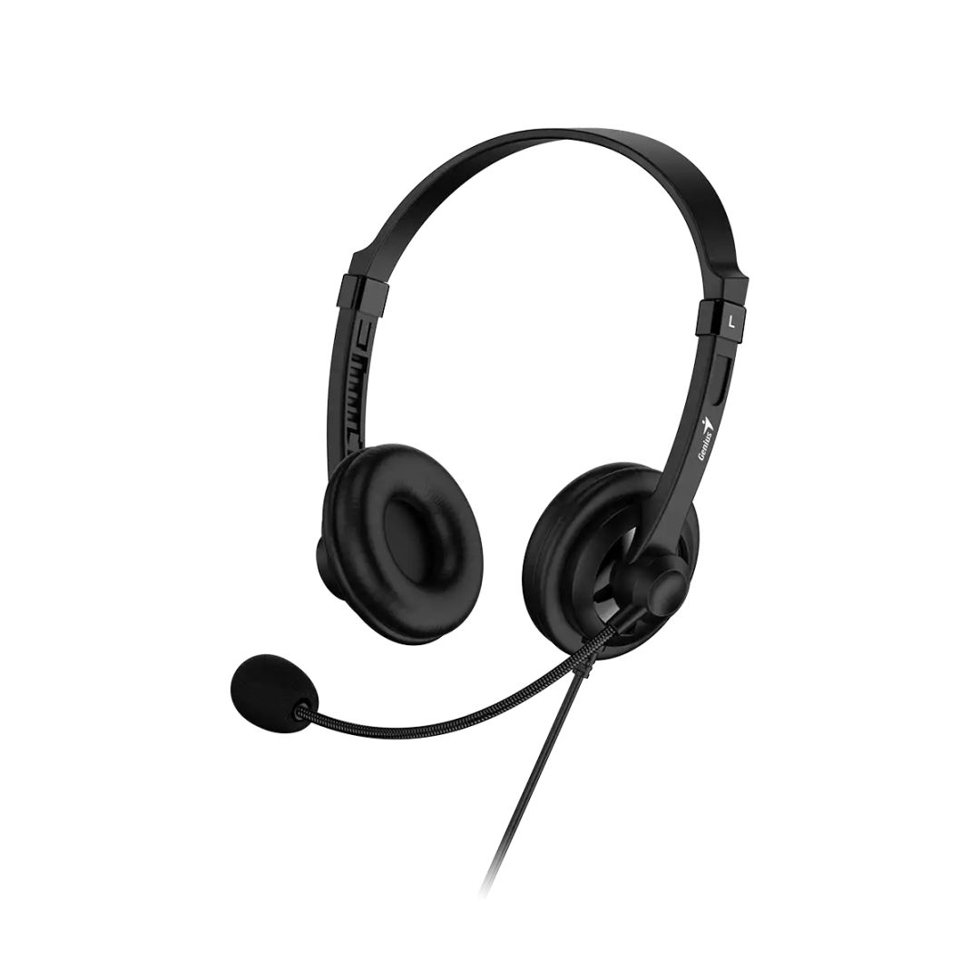 Casti cu fir Genius HS-230U, microfon, USB-C, 2,4m, negru