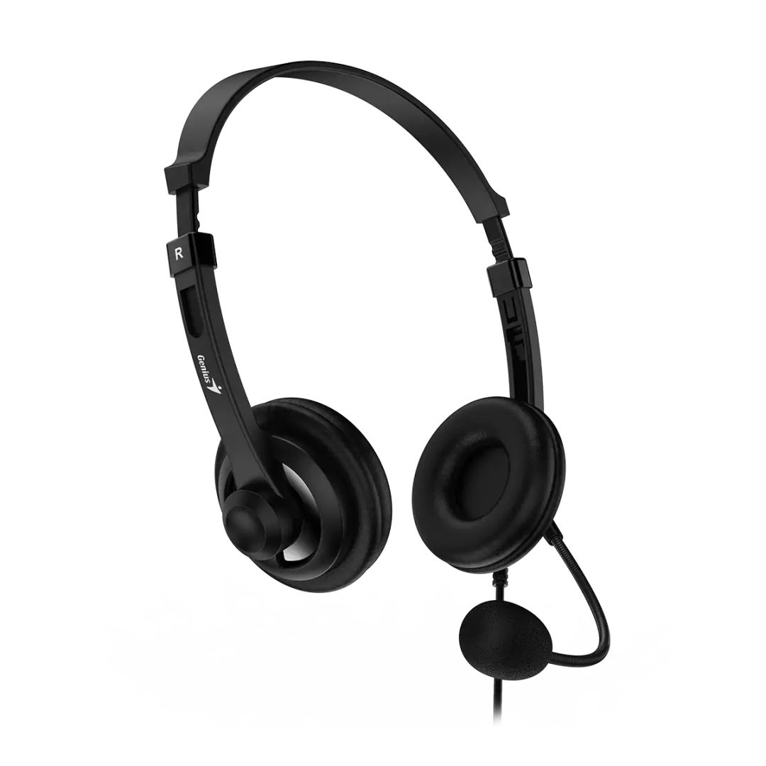 Casti cu fir Genius HS-230U, microfon, USB-C, 2,4m, negru