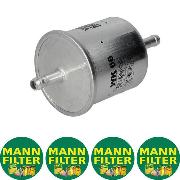 Filtru combustibil Auto Mann Filter WK 66 pentru MERCEDES A (W169), B SPORTS TOURER (W245), VOLVO 140, FORD FOCUS C-MAX, MAVERICK, INFINITI G20, I30, M30, Q45 I, Q45 II, Q45 III, QX4 1.0-Electric 08.71, 4 stickere Mann Filru