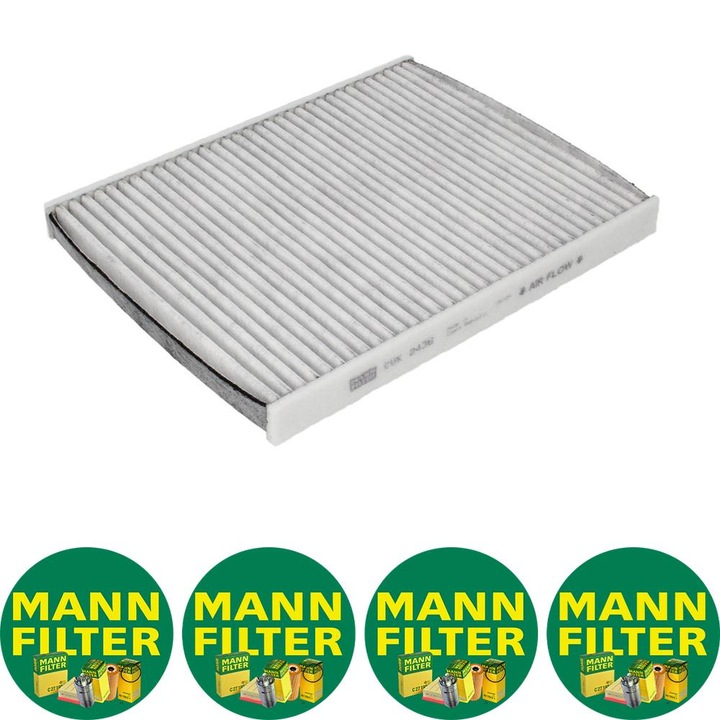 Filtru habitaclu cu carbon activat Auto Mann Filter CUK 2436 pentru FORD B-MAX, ECOSPORT, FIESTA, FIESTA V, FIESTA VI, FIESTA VII, KA+ III, PUMA, TOURNEO COURIER B460, TOURNEO COURIER V769 1.0-2.0 04.07, 4 stickere Mann Filru