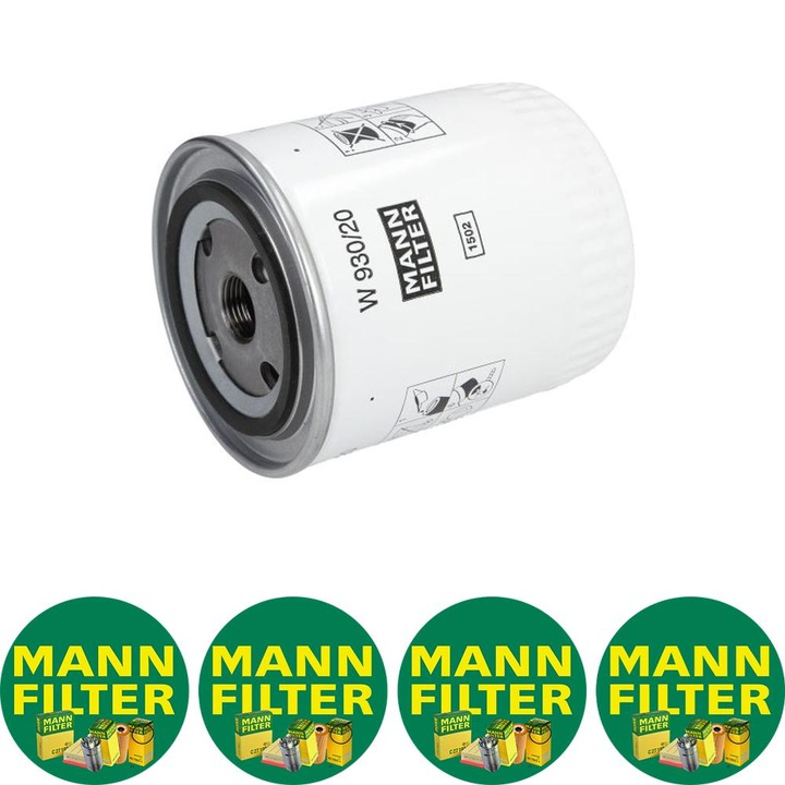 Filtru ulei Auto Mann Filter W 930/20 pentru GAZ GAZELLE, GAZELLE NEXT, SOBOL, LAND ROVER 110/127, 88/109 MK III, 90 I, DEFENDER, DISCOVERY I, DISCOVERY II, RANGE ROVER I, RANGE ROVER II 2.3-4.6 06.76, 4 stickere Mann Filru