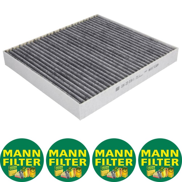Filtru habitaclu cu carbon activat Auto Mann Filter CUK 23 019/1 pentru HYUNDAI ACCENT V, CRETA, KONA, KONA/SUV, SOLARIS, TUCSON, TUCSON/SUV, KIA RIO IV, SELTOS, SOUL III, SOUL III CARGO, SPORTAGE IV 1.0-Electric 06.15, 4 stickere Mann Filru