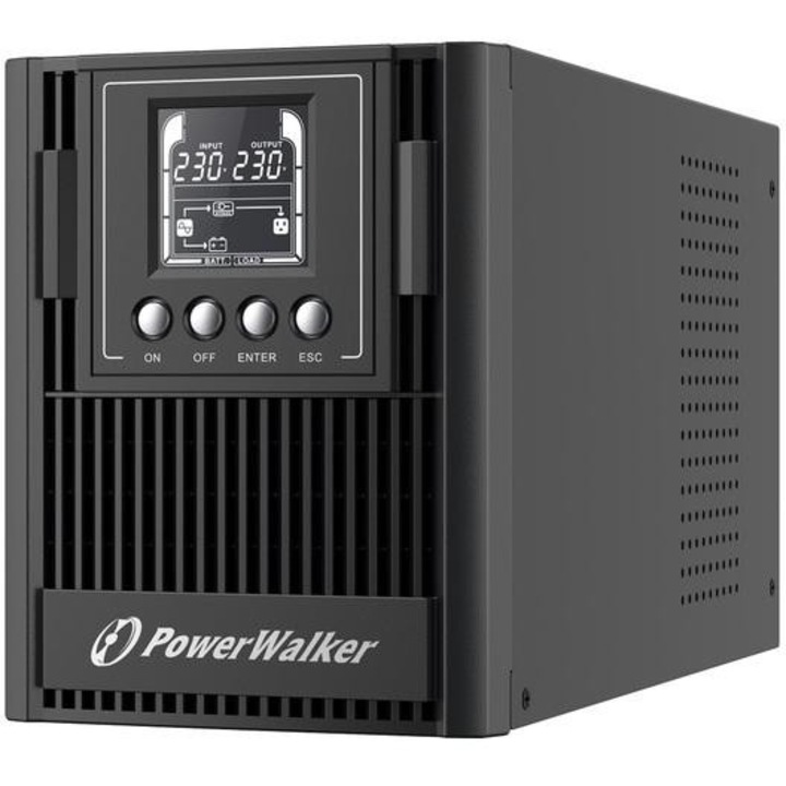 UPS PowerWalker VFI 1000 AT, 1000VA, 900W, negru, 327x140x191mm