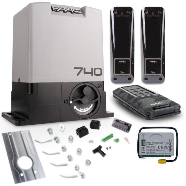 Set automatizare poarta culisanta Faac Delta 2 FDS, 500kg, 230V, mecanic