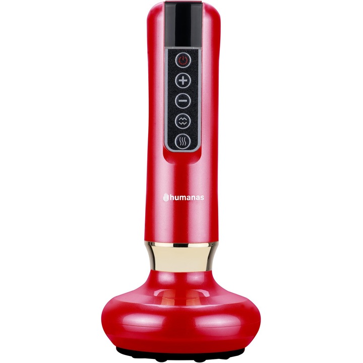 Антицелулитен масажор, Humanas DermaSmooth, червен, с функция вендуза