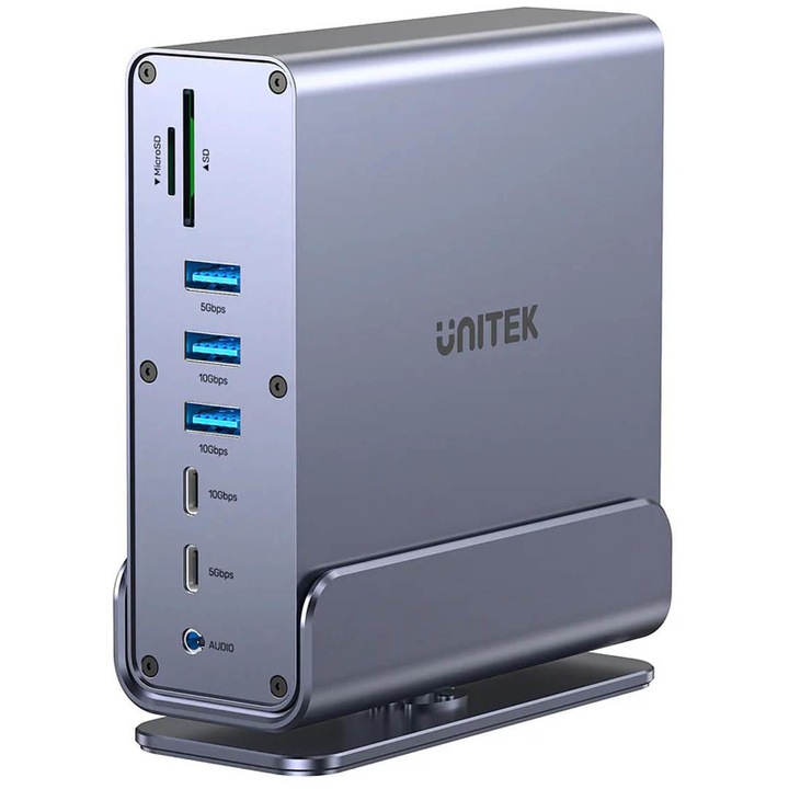 Statie de docare Unitek DisplayLink 4K x3, gri