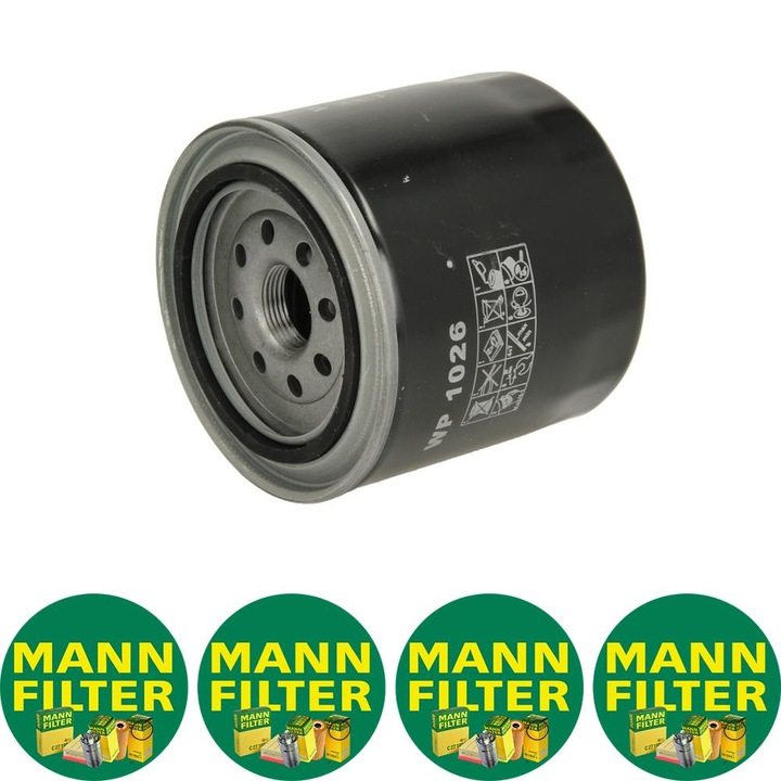 Mann Filter WP 1026 olajszűrő TOYOTA AVENSIS, AVENSIS VERSO, CALDINA, CARINA E VI, COROLLA, COROLLA VERSO, COROLLA/KOMBI, DYNA, PICNIC, PREVIA II, RAV 4 II, STARLET 1.5D-2.5D 12.89, 4 Mann Filter matrica