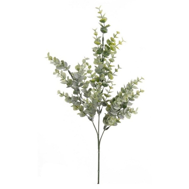 Ramura arcuita artificiala de eucalipt, 3 crengute, 68cm