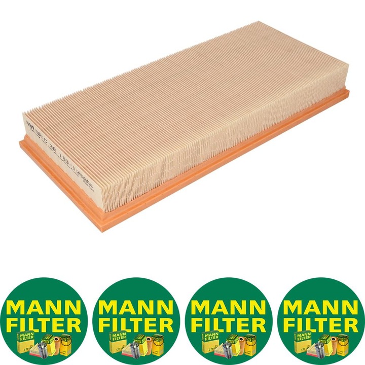Filtru aer (element filtrant) Auto Mann Filter C 38 163/1 pentru MERCEDES 124 T-MODEL (S124), 124 (W124), 190 (W201), G (W460), G (W461), G (W463), O 405, DAEWOO KORANDO, MUSSO, SSANGYONG KORANDO 2.5D/2.9D/3.2 01.84, 4 stickere Mann Filru