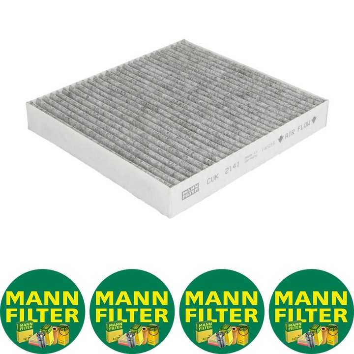 Filtru habitaclu cu carbon activat Auto Mann Filter CUK 2141 pentru CHEVROLET TRAILBLAZER, CITROEN C4 AIRCROSS, C-CROSSER, C-CROSSER ENTERPRISE, FIAT FULLBACK, ISUZU D-MAX II, D-MAX III 1.5-3.6 11.05, 4 stickere Mann Filru