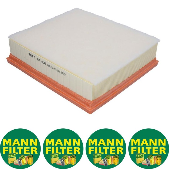 Filtru aer (element filtrant) Auto Mann Filter C 22 039 pentru DODGE DURANGO, FIAT FULLBACK, JEEP GRAND CHEROKEE, GRAND CHEROKEE IV, LEXUS ES, NX, RX, MITSUBISHI L200, L200 / TRITON, PAJERO SPORT III 2.0-6.4 01.06, 4 stickere Mann Filru