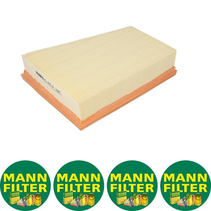 Filtru aer (element filtrant) Auto Mann Filter C 2512 pentru RENAULT GRAND SCENIC II, MEGANE II, MEGANE II/KOMBI, SCENIC II 1.5D-2.0 09.02, 4 stickere Mann Filru
