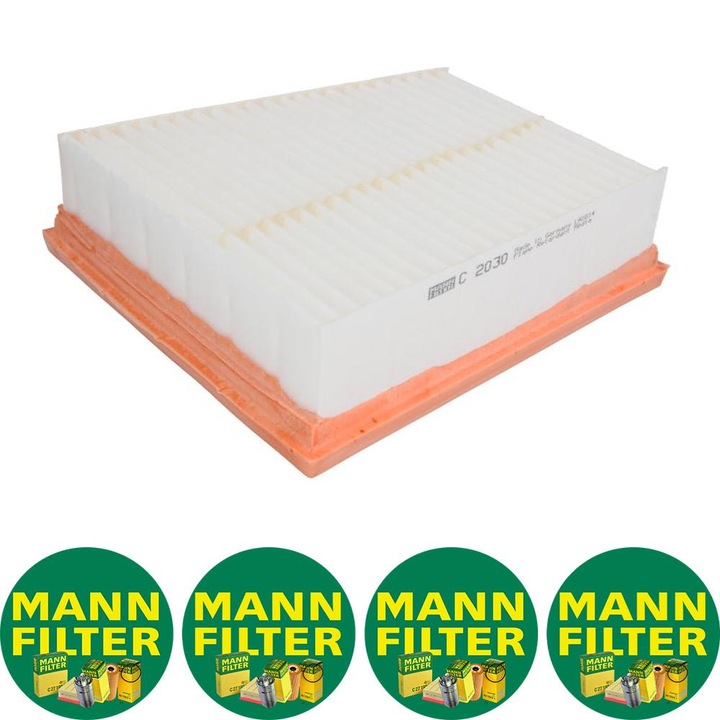Filtru aer (element filtrant) Auto Mann Filter C 2030 pentru RENAULT FLUENCE, GRAND SCENIC III, MEGANE, MEGANE III, SCENIC III 2.0 12.08, 4 stickere Mann Filru