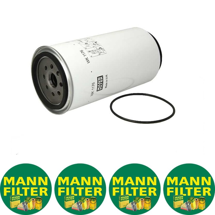 Filtru combustibil (cu garnitura) Auto Mann Filter WK 1176 X pentru VOLVO A, BL, EC, EW, L D10A320-D9A340, 4 stickere Mann Filru