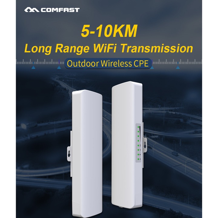Точка за достъп 5GHz COMFAST CF-E312AV2, 300Mbps, 5-10КМ, 14dBi Антена, IP65