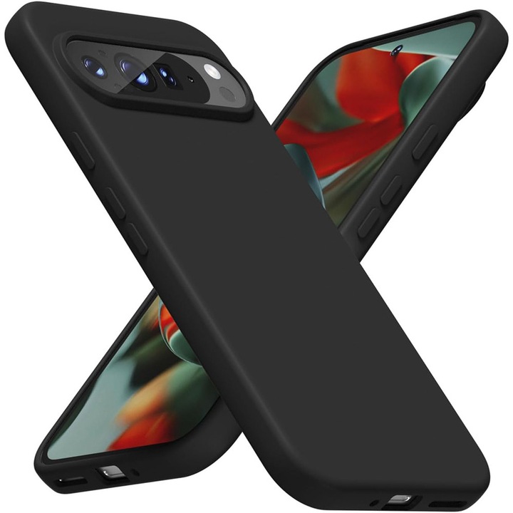 Силиконов калъф BestCase за Google Pixel 10 Pro, Slim SIlicon 0.8MM, Camera Protection, Black matte