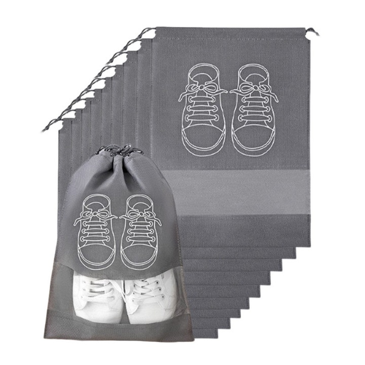 Комплект от 5 Органайзера за Обувки, 44x32см, Прозрачен Дизайн, Лесен за Транспортиране