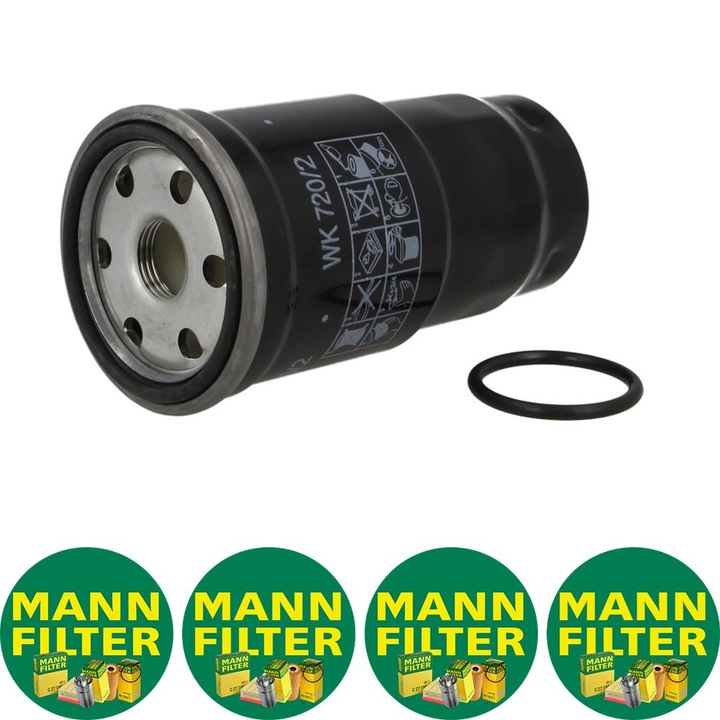 Üzemanyagszűrő (tömítéssel) Auto Mann Filter WK 720/2 X MAZDA 323 F VI, 323 S VI, 6, 626 V, MPV II, PREMACY, SUBARU TREZIA, TOYOTA AVENSIS, AVENSIS VERSO, CALDINA, COROLLA, COROLLA VERSO 1.33-2.4D 08.95, 4 Mann Filru matrica