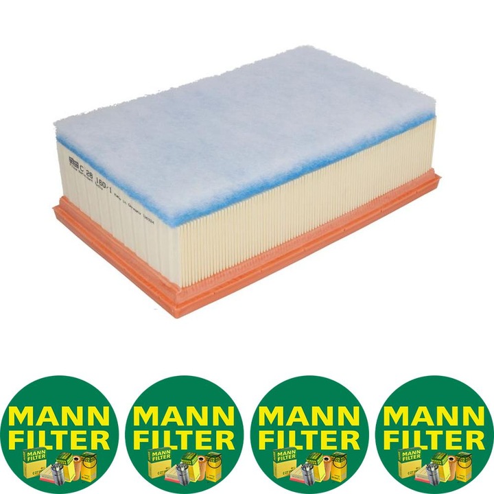 Filtru aer (element filtrant) Auto Mann Filter C 28 160/1 pentru DS DS 4, DS 5, CITROEN C4, C4 GRAND PICASSO I, C4 I, C4 II, C4 PICASSO I, DS4, DS5, PEUGEOT 3008, 307, 307/KOMBI, 308, 308 I 2.0D/2.0DH 10.03, 4 stickere Mann Filru