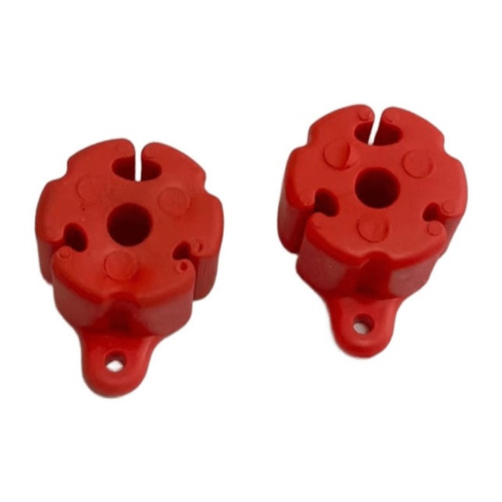 Set 2 elemente de fixare pentru lansete, silicon, elastic, rosu, 27g