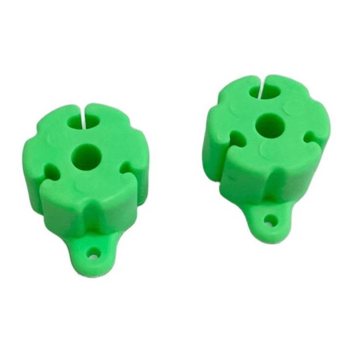 Set 2 elemente de fixare pentru lansete, silicon, elastic, verde, 27g