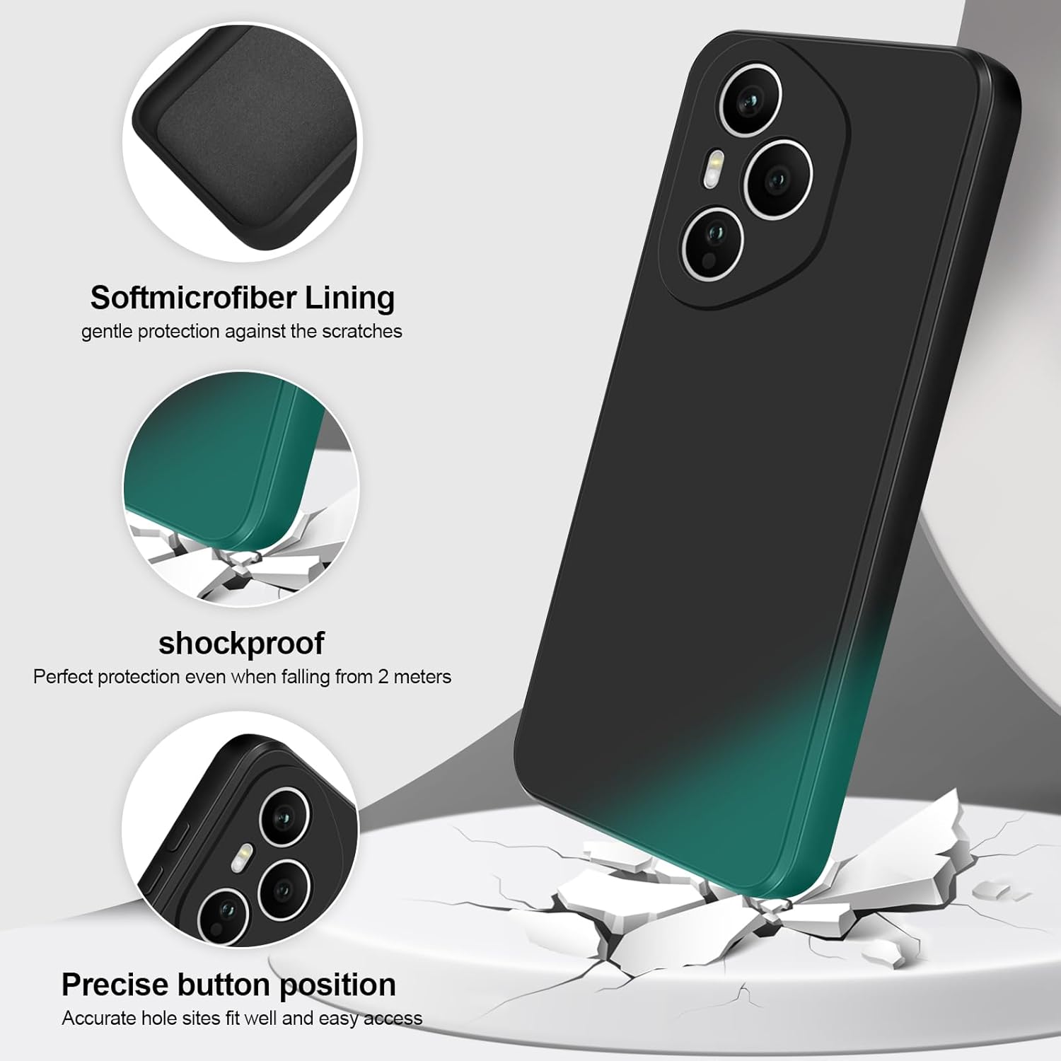 Husa Soft Touch, slim, ALC Mobile, anti soc, compatibila cu Honor 400 PRO, Negru Tpu