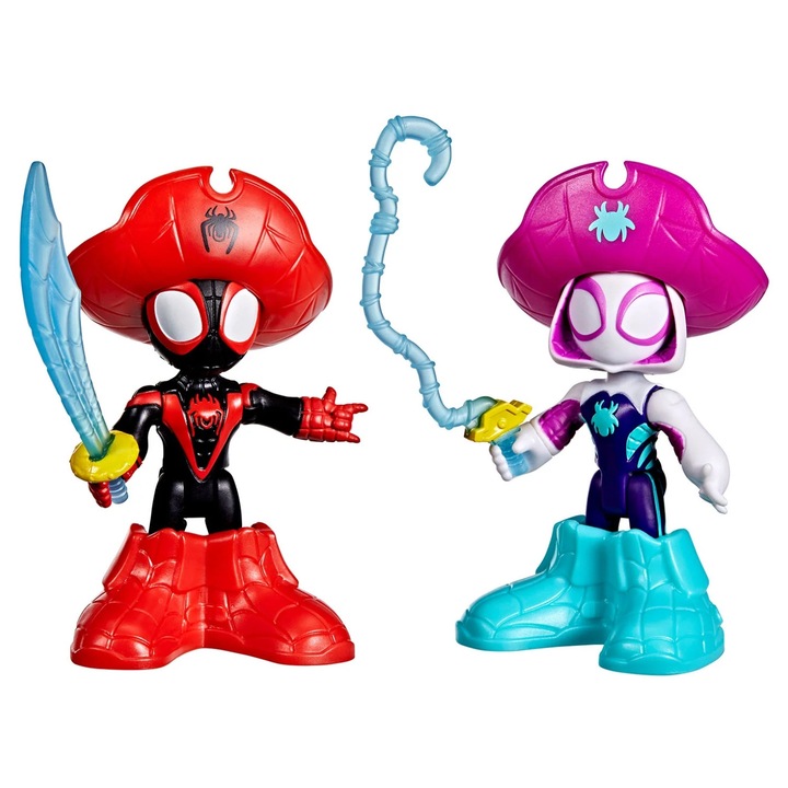 Фигурки Hasbro Water-Webs Spidey & Miles - Многоцветни, 7,6 см, Комплект от 2 броя