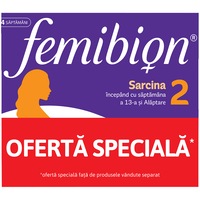 Pachet Suplimente pentru sarcina Femibion 2, saptamanile 13-40, DHA si alaptare, acid folic Plus & DHA, 56 comprimate + 56 capsule