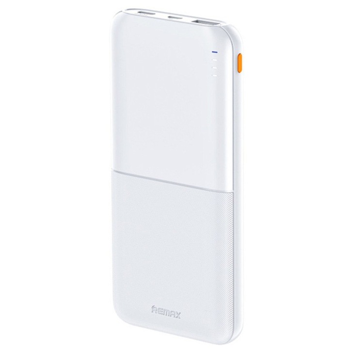 Remax RPP-23 külső akkumulátor, 10 000 mAh akkumulátor, USB + C típusú csatlakozó, LED kijelző, fehér