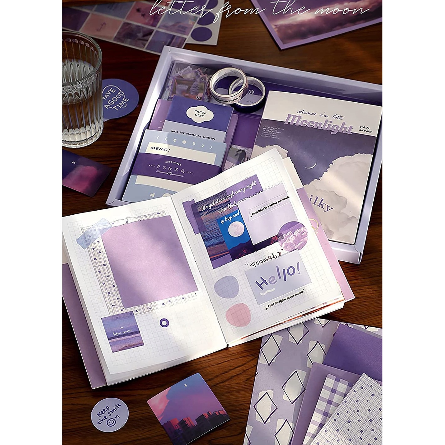 Set de Scrapbooking KIDINO, 346 elemente, stil vintage, notepad A6 ...