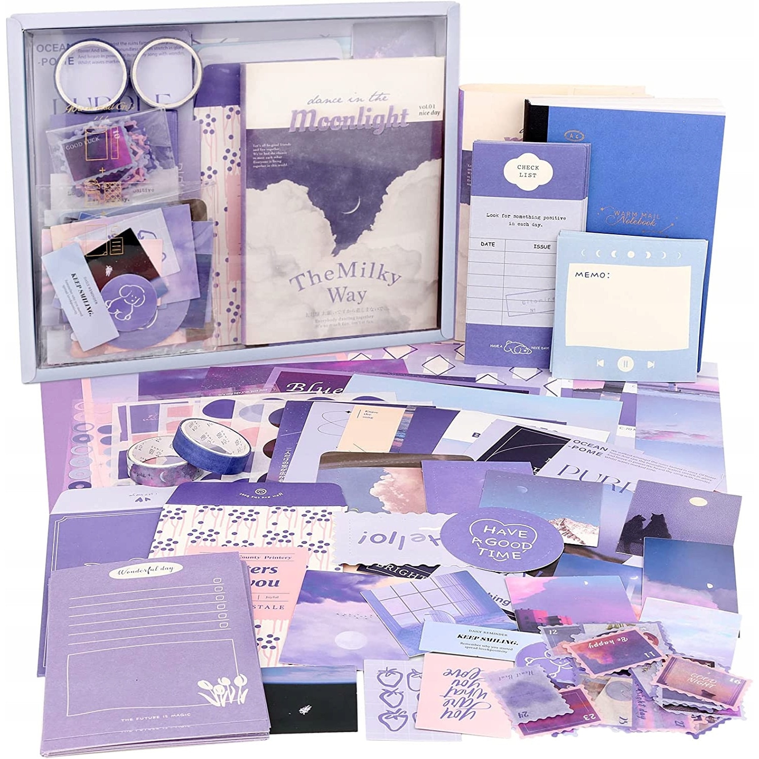 Set de Scrapbooking KIDINO, 346 elemente, stil vintage, notepad A6 ...