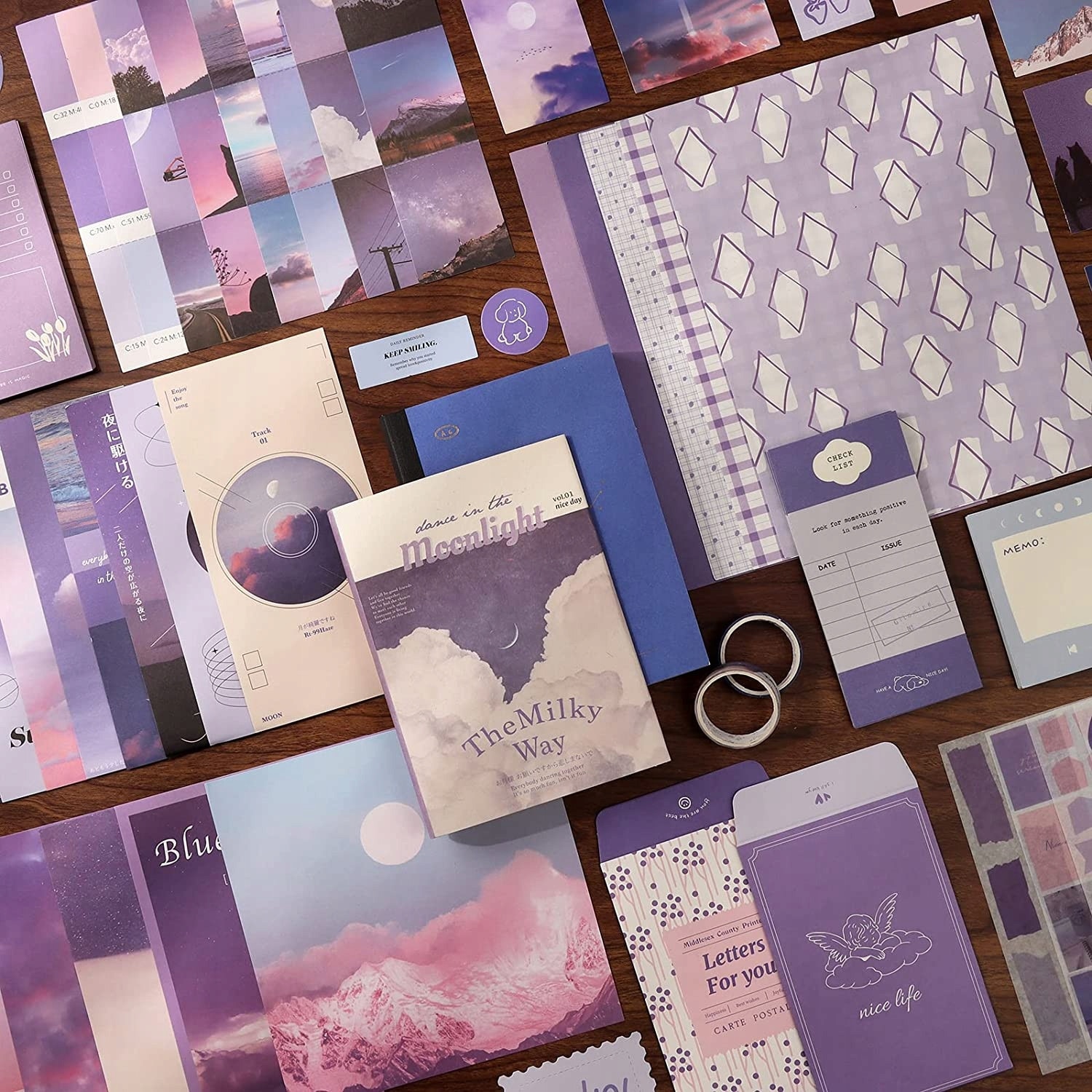 Set de Scrapbooking KIDINO, 346 elemente, stil vintage, notepad A6 ...