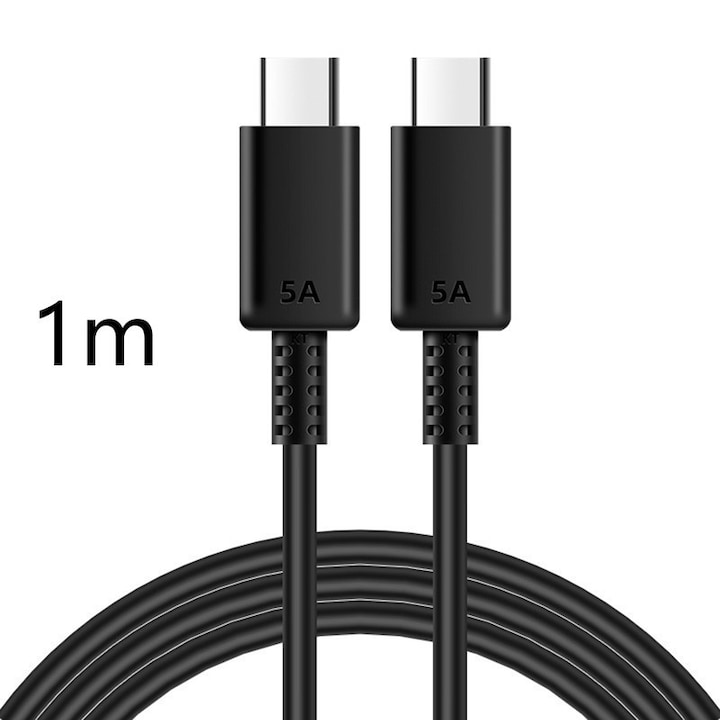 USB-C - USB-C 45W gyorstöltő kábel, Asopal, 5A, 1m, fekete