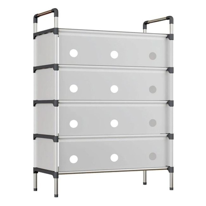 Поставка за Обувки Frosty Бяла с 4 Чекмеджета и Рафт, максимум 30кг, 60x28x90см