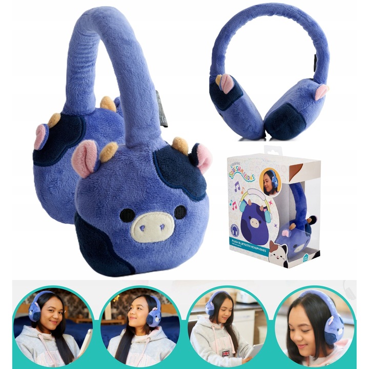 Squishmallows Bluetooth fejhallgató gyermekeknek, fülre illeszkedő, okostelefonhoz, INGRED FudgeHMSQM-BT-INGRED