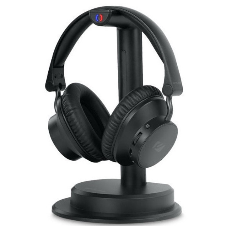 Muse M-282 CTV On Ear TV audio fejhallgató, vezeték nélküli, bluetooth, újratölthető lítium akkumulátor, AUX vagy optikai bemenet, fekete