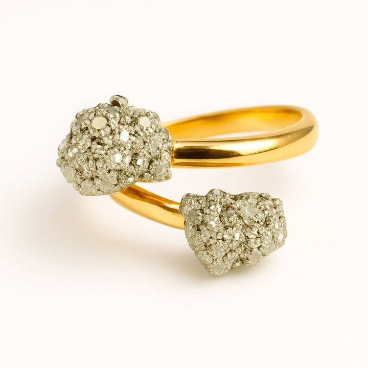 Putere in forma pura - Inel dublu cu pirita pentru protectie si motivare