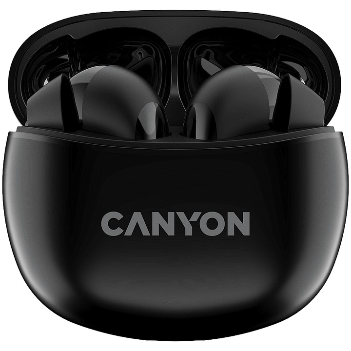 Слушалки CanyonTWS-5, Bluetooth, Микрофон, Черен