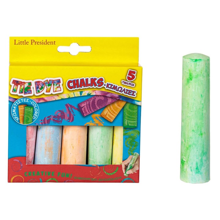 Vastag Színes Kréta Tie Dye 11cm Kis Elnök - 5 db