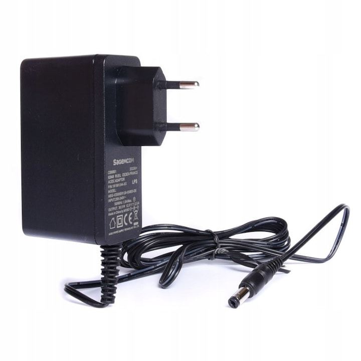 Alimentator AC/DC 12V 2.5A (2500mA) pentru camere cu mufa 5, 5x2, 1mm, cablu DC 175cm